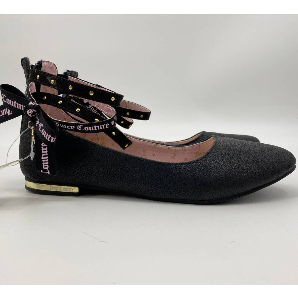 Juicy Couture Girls Santa Barbara Flat Gold Black Shoes NEW Size: 5
